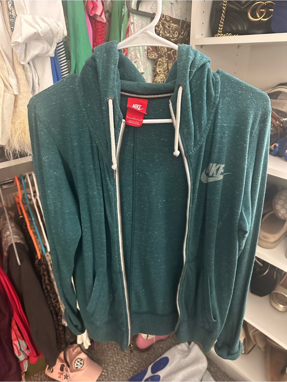 Nike Teal Zip-Up Hoodie Sweater